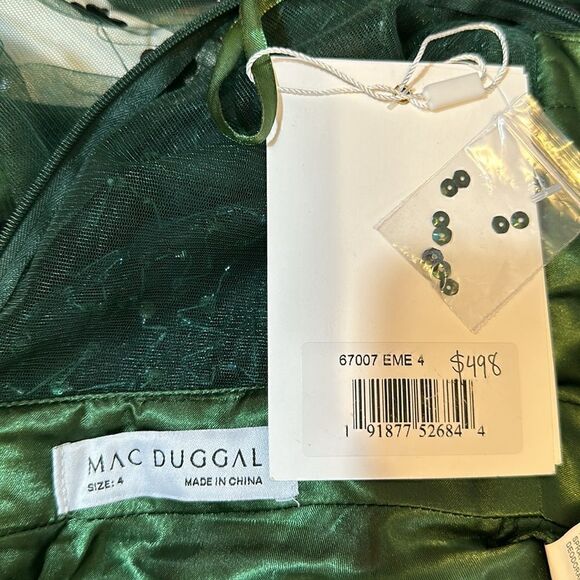 Mac Duggal 67007 women’s embellished illusion 3D floral detailing dress size 4 - Picture 11 of 13